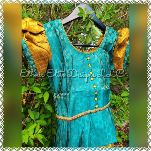 New Semi Silk Traditional Pavadai Sattai - South Indian Banarasi Lehenga… - Picture 4 of 11